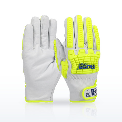 Top Grain Goatskin Leather Drivers Glove with Kevlar® Blend Lining and Hi-Vis