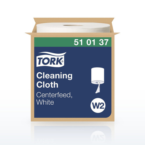 Tork Premium Cleaning Cloth Centerfeed Roll - White - 500 Sheets
