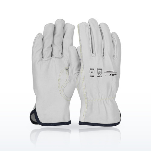 PIP 09-LC571 Top Grain Goatskin Leather Drivers Glove, A7 HPPE Blend Lining