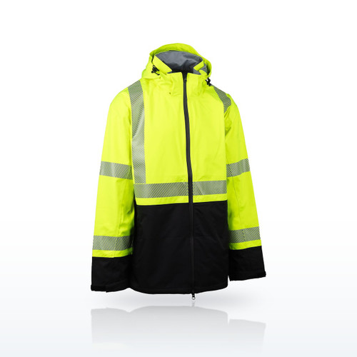 Reflective Apparel 422CT Hi-Vis Rainwear, Type R Class 3 Waterproof Windbreaker