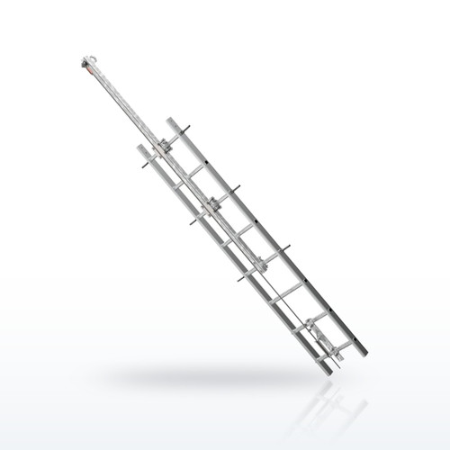 VI-Go® Vertical Cable Ladder Safety System with Platform Extension - Stainless