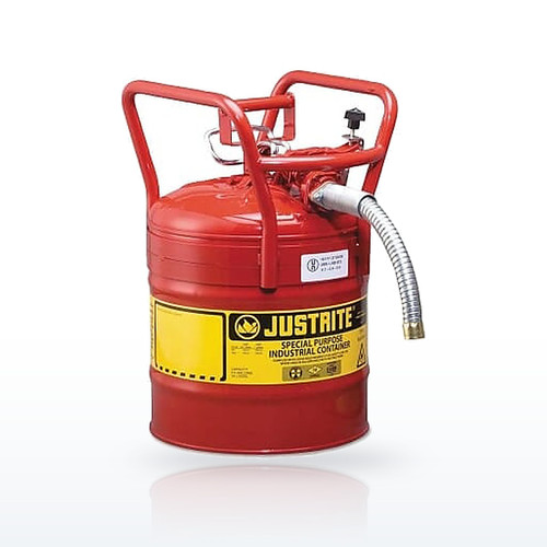 Justrite 7350130 Type II AccuFlow DOT Steel Safety Can, 5 gal, Red