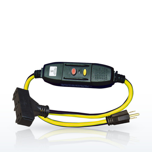 Voltec 04-00105 Ground Fault Circuit Interrupters, 2 ft 12/3 In-Line 15 Amp GFCI