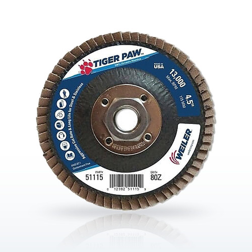 Weiler 5111 Tiger Paw Coated Abrasive Flap Discs