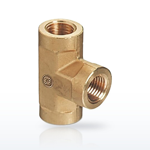 Western Enterprises Pipe Thread Tee, 3-Way Connector, 3000 psig, Brass