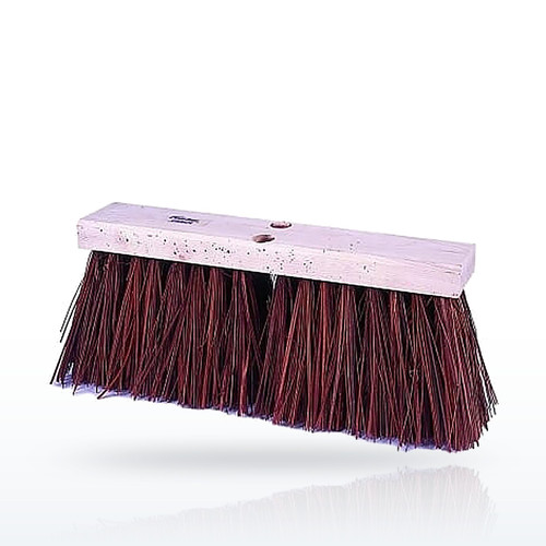 Weiler® Street Broom, 16 in Hardwood Block, 6-1/4 in Trim L, Bass/Palmyra Blend