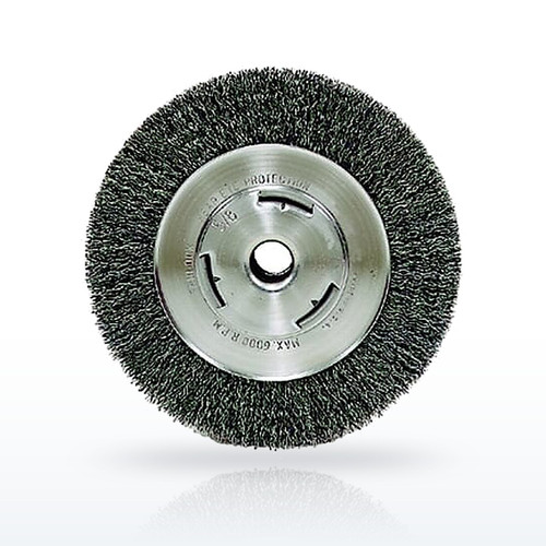 Weiler 06655 Wheel Brushes, Wide-Face Crimped Wire Wheel, 7 in dia. x 7/8 in W