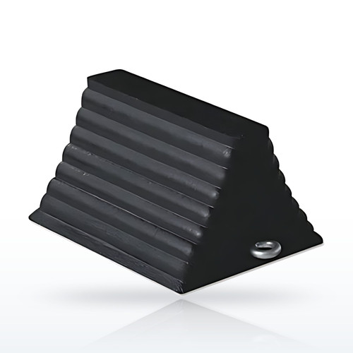 Wheel Chock, 8 in W, 10 in L, 6 in H, Rubber, Black