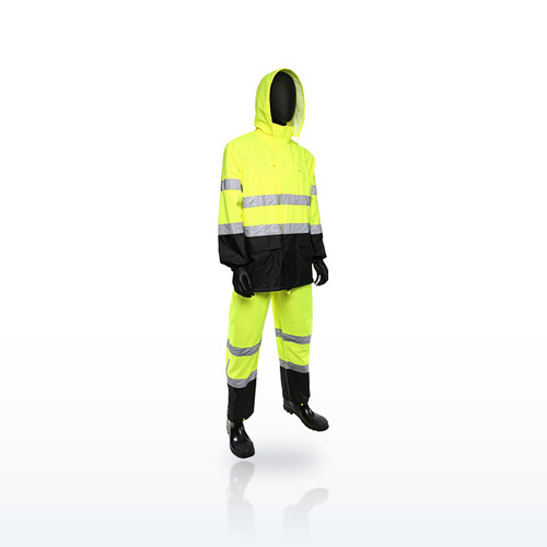 PIP Viz 4530SE Hi-Vis Rainwear, ANSI Type R Class 3 FR Treated Two-Piece Rain