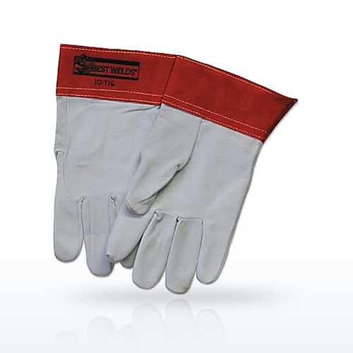 10-TIG Capeskin Welding Gloves, White/Red