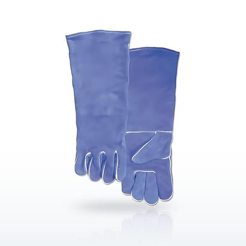 Welding Gloves, Split Cowhide, Large, Blue