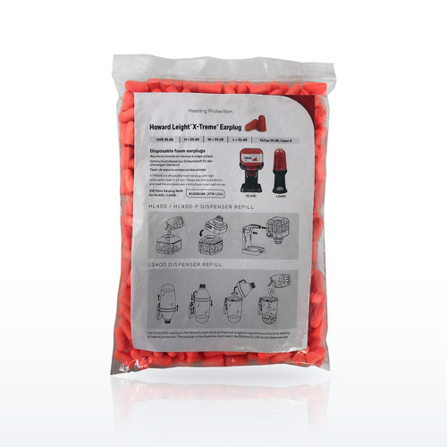 Howard Leight X-Treme XTR-LS4-REFILL Earplugs, Disposable Soft Polyurethane Foam