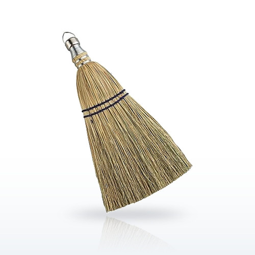 Whisk Broom, 12 in Trim L, 100% Broom Corn Fill