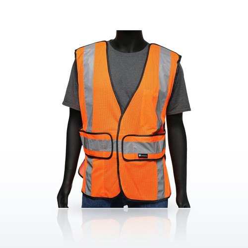 PIP Viz-Up 47201 Hi-Vis Vests, ANSI Type R Class 2 Three Pocket Expandable Mesh