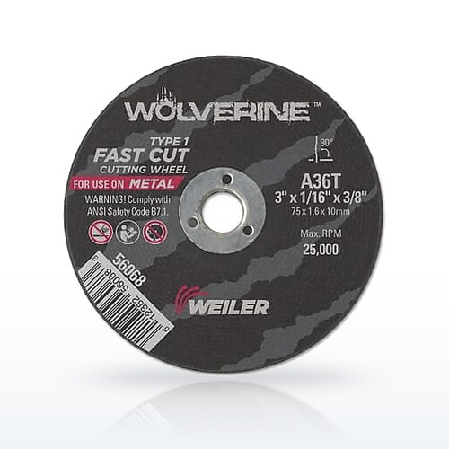 Weiler® Wolverine® Die Grinder Cut-Off Wheel, Type 1, AO