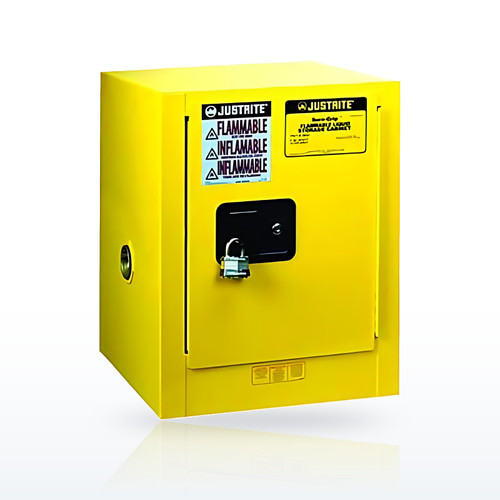Justrite Safety Storage Cabinets, Yellow Countertop & Compact Cabinets