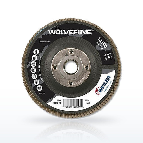 Weiler Wolverine Coated Flap Disc Abrasives, Abrasive Flap Discs