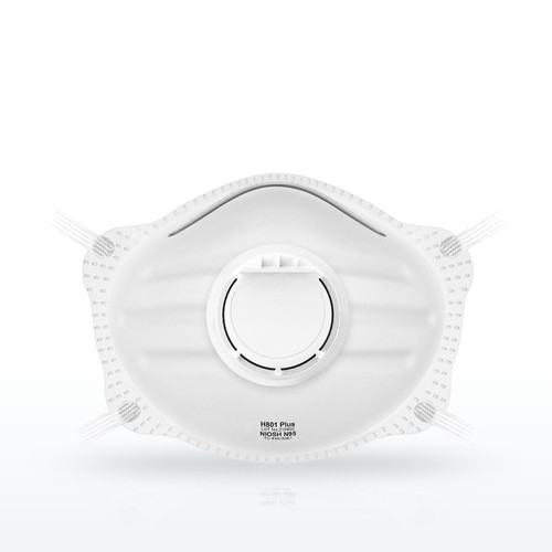 North DC100H801N95V H801V+ Premium N95 Cup-Style Disposable Respirator, Valve