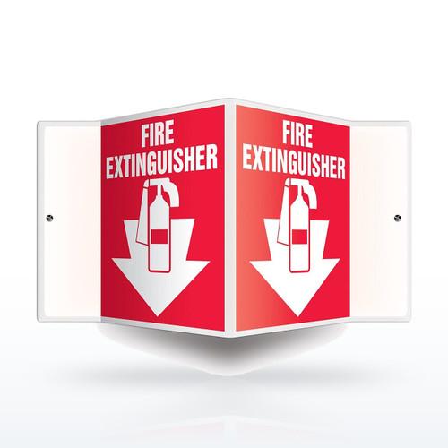 Accuform PSP113 Safety Signs, Fire Extinguisher 3D Projection Sign, 6 x 5 in