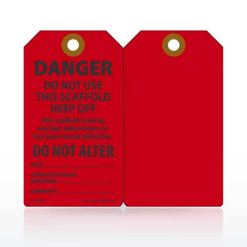 Accuform Safety Tags, Danger Do Not Use This Scaffold Tag, Pack of 25