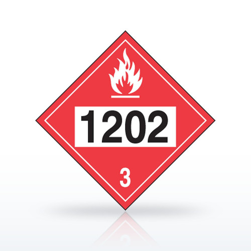 Accuform DOT Hazard Class 3 Flammable Placard with UN Number - 10-3/4 in