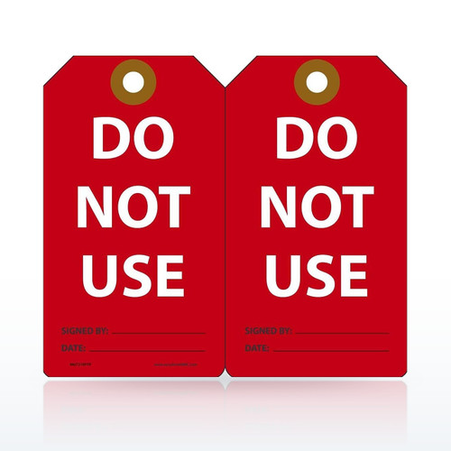 Accuform Do Not Use Equipment Status Tag - Pack of 25