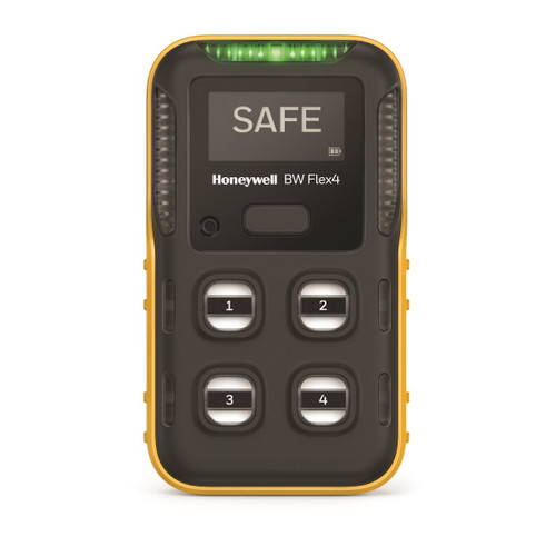 Honeywell BW Flex4 Portable Combustible Gas, Oxygen, Hydrogen Sulfide And Carbon Monoxide Multi Gas Detector, CPD-W5X1H1M1-Y-00