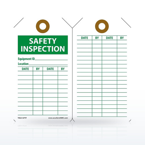 Accuform Safety Inspection Tag, Green, Pack of 25