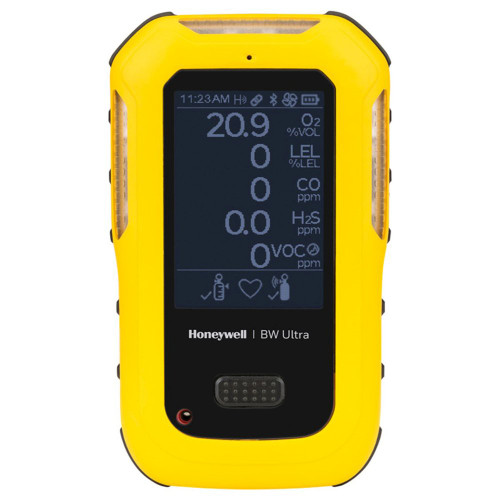 Honeywell BW Ultra Portable Oxygen, Hydrogen Sulfide, Combustible Gas, Sulfur Dioxide And Carbon Monoxide Multi Gas Detector, HU-X1W1H1M1S1-Y-N