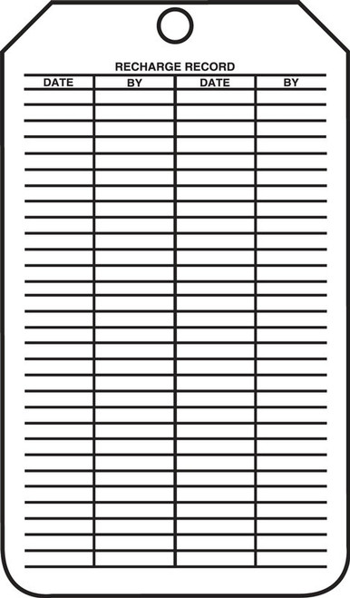 Accuform Fire Extinguisher Recharge and Inspection Record Tag - Pack of 25