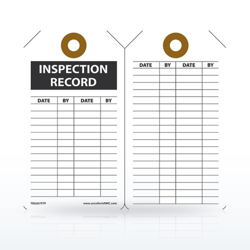Accuform Inspection Record Tag - Pack of 25
