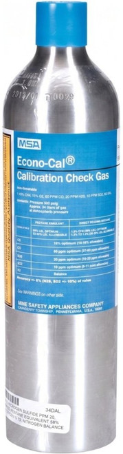 MSA Metal Altair Calibration Gas Cylinder For Altair 5X Multi-Gas Detector, 10098855