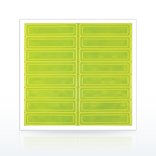 Accuform Reflective Hard Hat Stickers, Fluorescent Lime - Sheet of 16