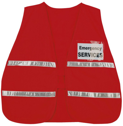 MCR Safety ICV204 Hi-Vis Vests, Red Incident Command Safety Vest Polyester
