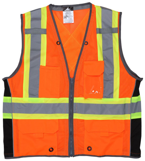 MCR Safety Luminator SURVCS2O Hi-Vis Vests, Hi-Vis Reflective Orange Safety Vest