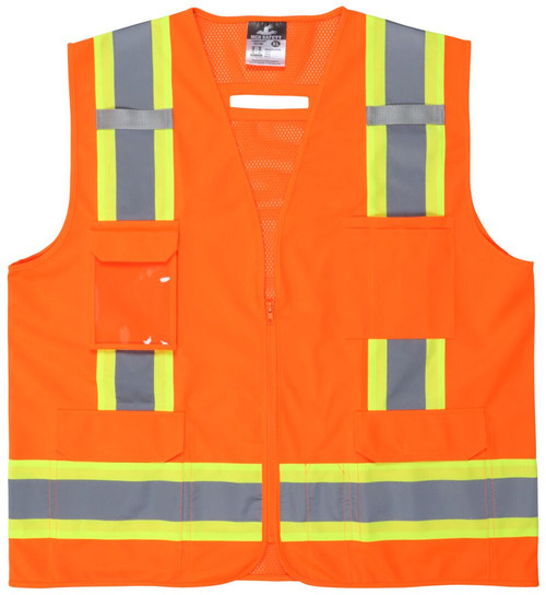 MCR Safety Luminator V2100 Hi-Vis Vests, Hi-Vis Orange Reflective Safety Vest