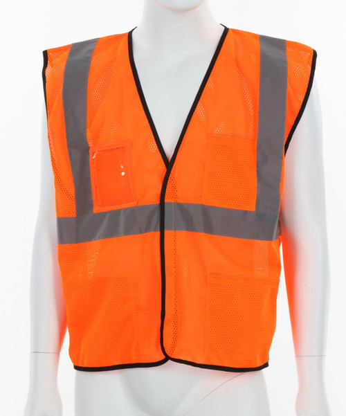 MCR Safety Hi-Vis Orange Safety Vest, 2 Inch Silver Reflective Stripes - VCL2MO
