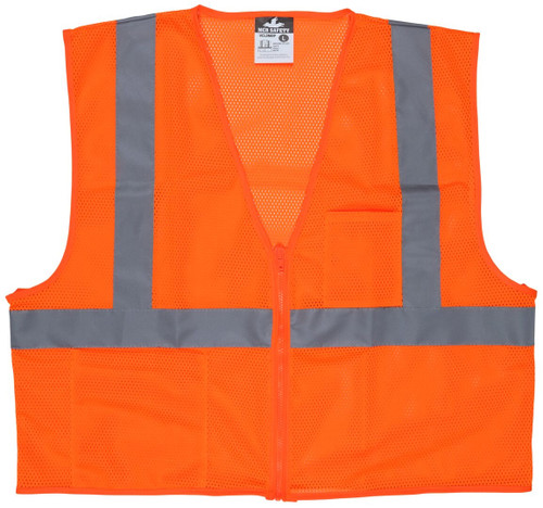 MCR Safety Luminator VCL2MOP Hi-Vis Vests, Hi-Vis Orange Safety Vest