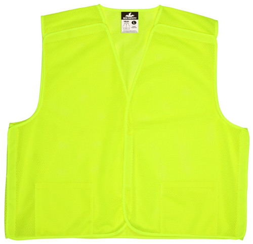 MCR Safety Hi Vis Fluorescent Lime Safety Vest - VMLBA