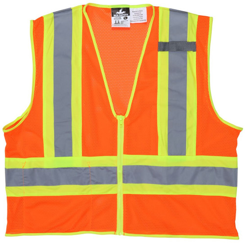 MCR Safety Luminator WCCL2OFR Hi-Vis Vests, Hi-Vis Reflective Orange Safety Vest