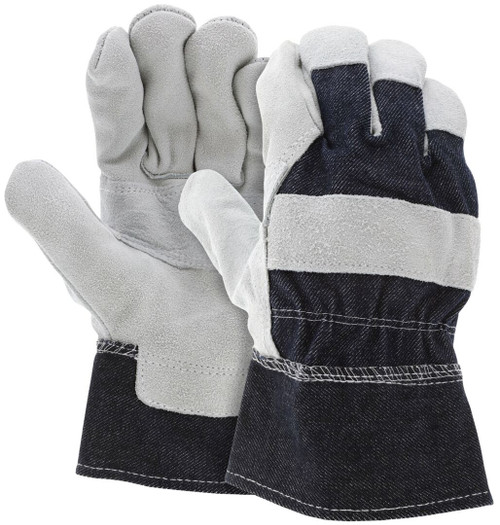 MCR Safety Leather Palm Work Gloves, Competitive Value E Grade Split Leather - 1220DX