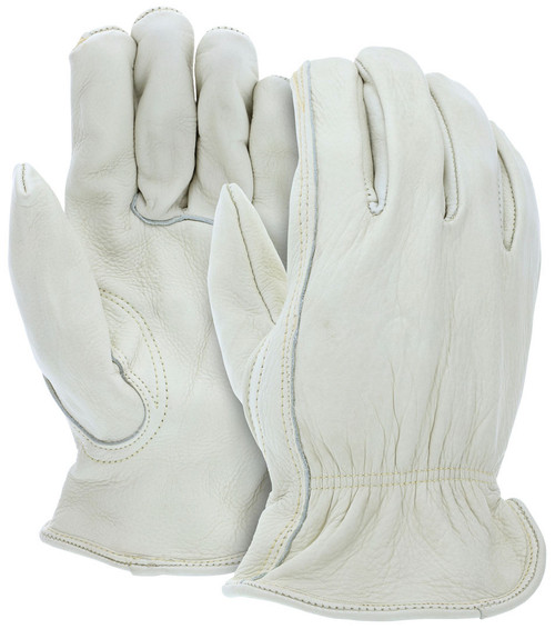 MCR Safety Leather Drivers Work Gloves, Select B Grade Grain Cowskin Leather - 32114