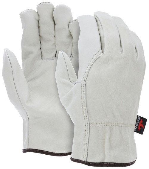 MCR Safety Leather Drivers Work Gloves, Select B Grade Unlined Grain Cowskin Leather - 3214