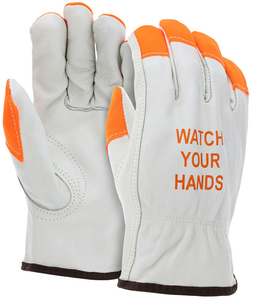 MCR Safety 3215HVI Leather Drivers Work Gloves