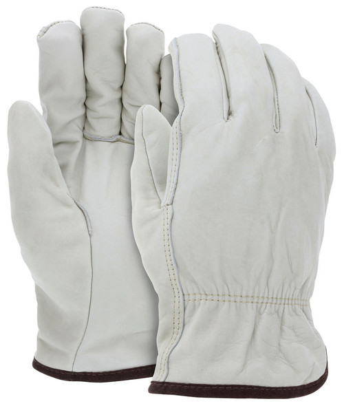 MCR Safety Leather Drivers Work Gloves, Competitive Value (CV) C+ Grade Grain Cowskin Leather - 3255