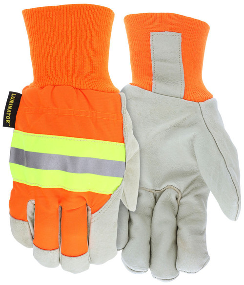 MCR Safety Luminator® Series Leather Drivers Work Gloves, Insulated with Thermosock® Lining - 3440