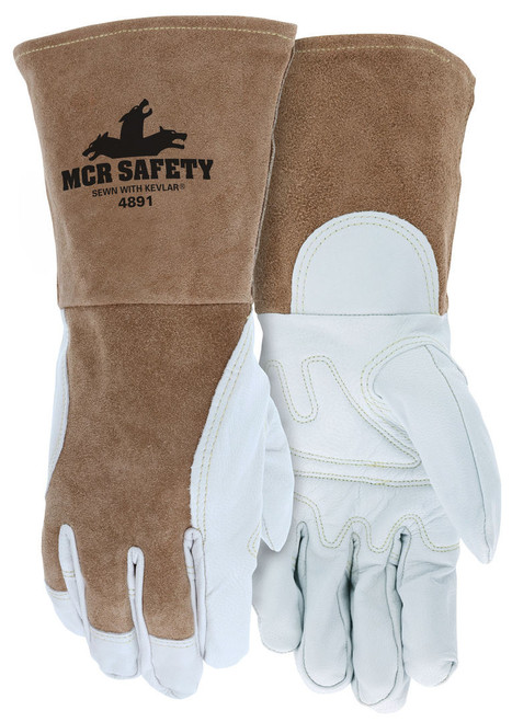 MCR Safety Memphis 4891 Welding Gloves, ANSI A3, Premium Top Grain Goatskin Palm
