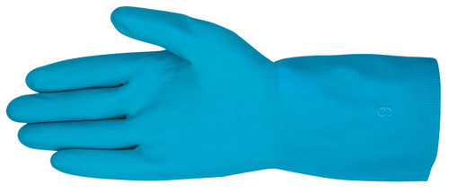 MCR Safety Long Light Blue Latex Canners Gloves, 18 mil Thickness, Latex Coated