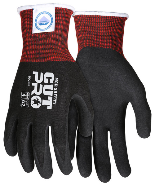 MCR Safety CutPro 90780 Cut Resistant Gloves, ANSI A2, Nitrile Coated