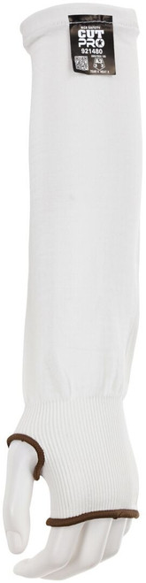 MCR Safety CutPro 921480 Cut Resistant Sleeves, 18 Gauge White HyperMax HPPE